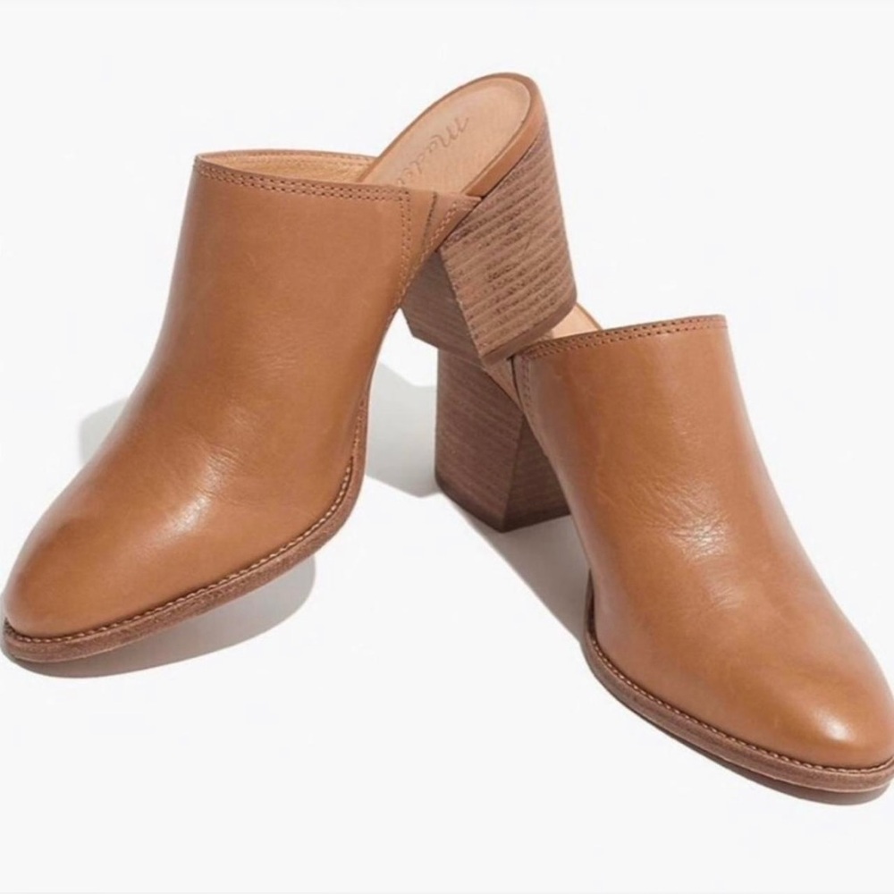 Madewell Women's Tan Block Heel Mules - Picture 4 of 4